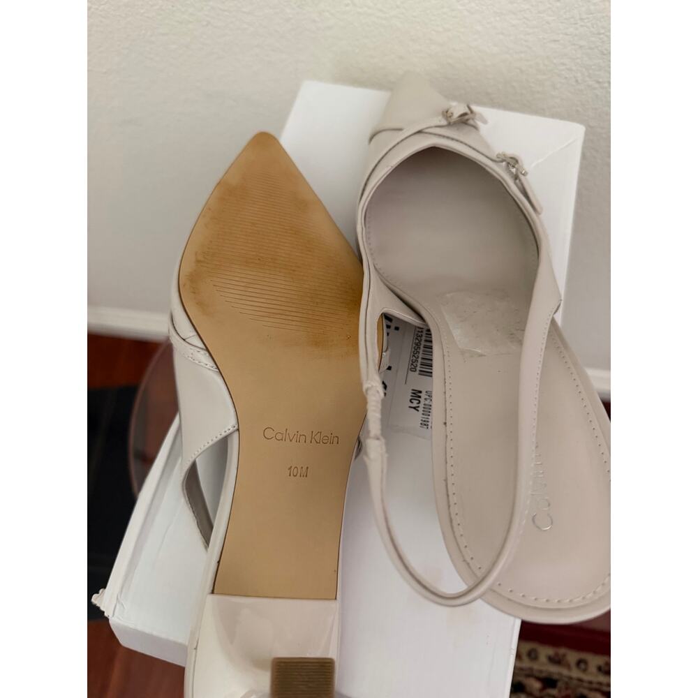 Calvin Klein Tulissa 2 ivory sling back heels sz 10 - Picture 5 of 7